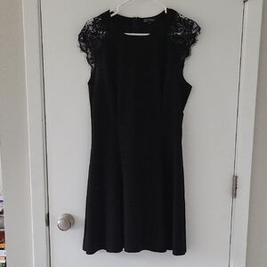 Black Lace Accent Dress